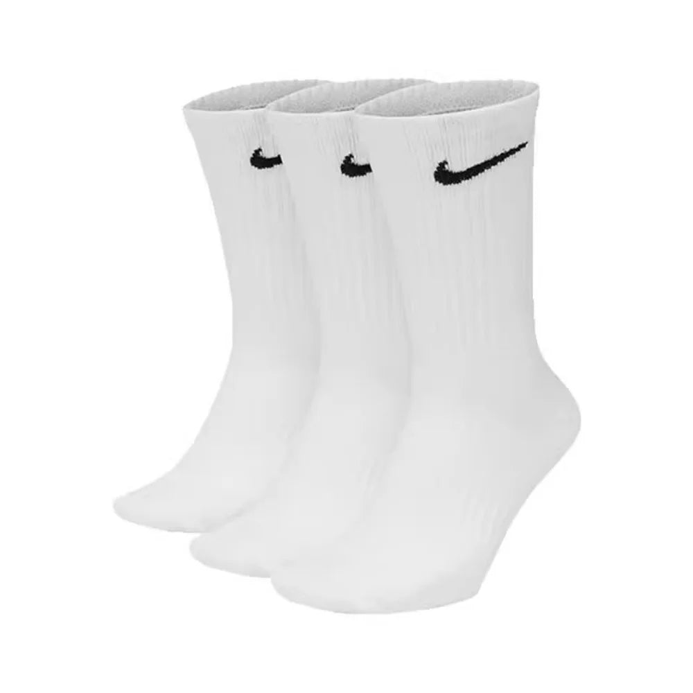 Nike Everyday Cushion Crew Logo Running Crew Socks Unisex Combo Pack White SX7664-100