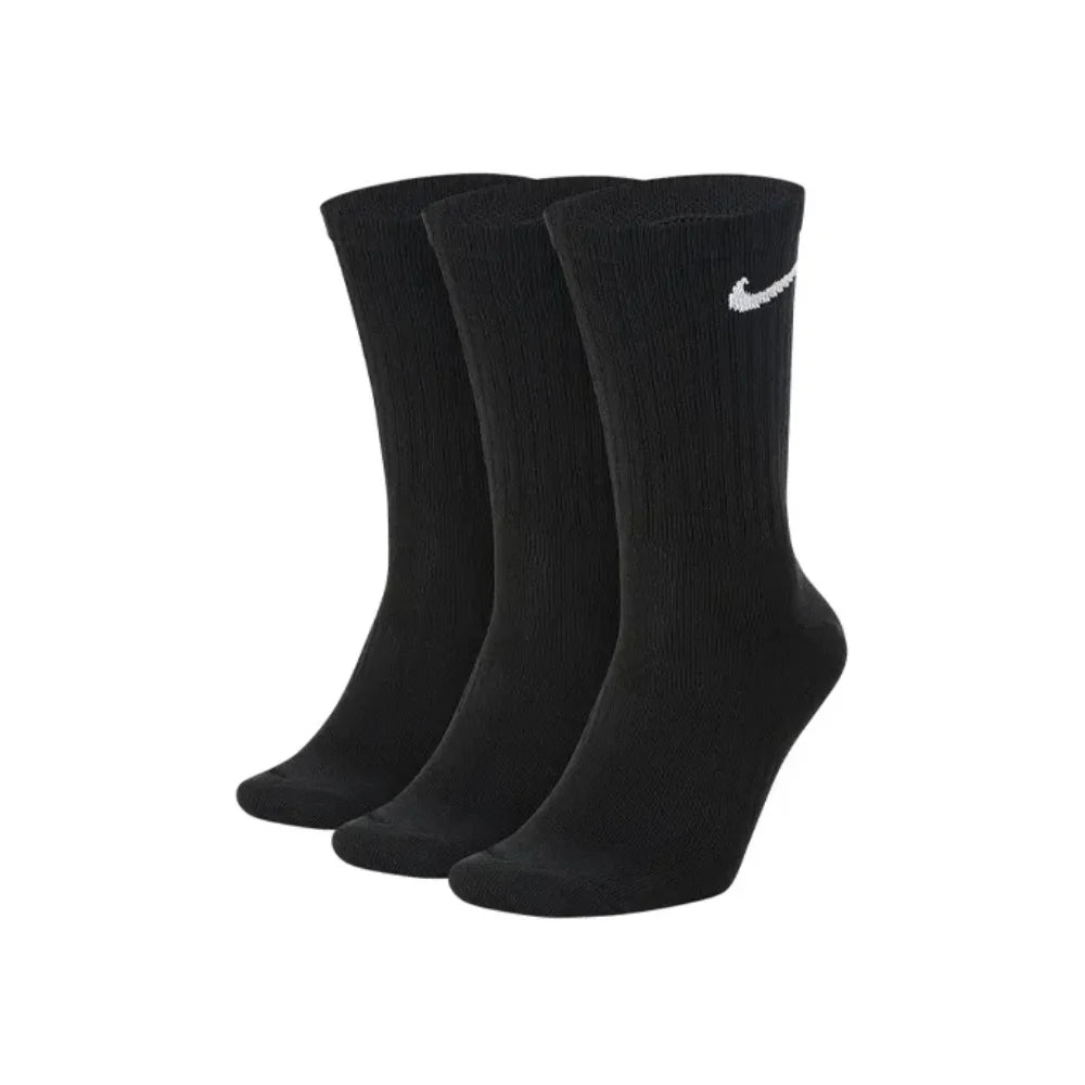 NIKE EVERYDAY CUSH CREW 3PR Basic Long-Distance Training Towel Socks Comfortable and Breathable Unisex High-Top Socks SX7664-100