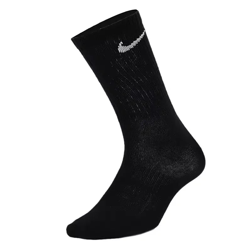 Nike Logo Athletic High-Top Socks Training Fitness Long Socks Men's Combo Pack (3-Pair Set) Black SX7676-010