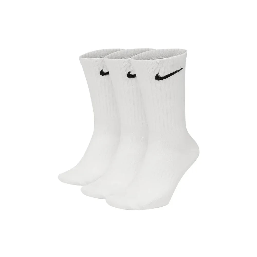 NIKE EVERYDAY CUSH CREW 3PR Basic Long-Distance Training Towel Socks Comfortable and Breathable Unisex High-Top Socks SX7664-100