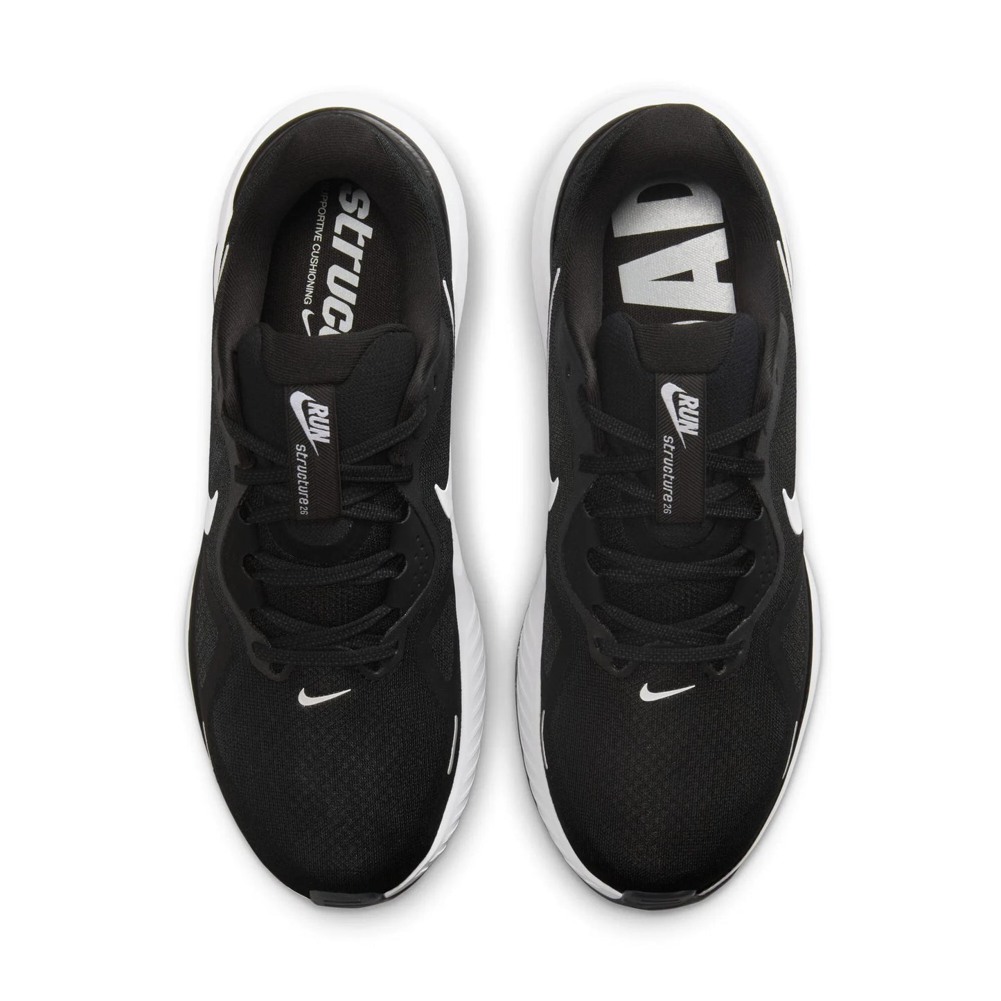 Nike Structure 26 Low top ReactX Foam Casual Long Distance Running Sprint Running Shoes Men's Black White HJ1102-002
