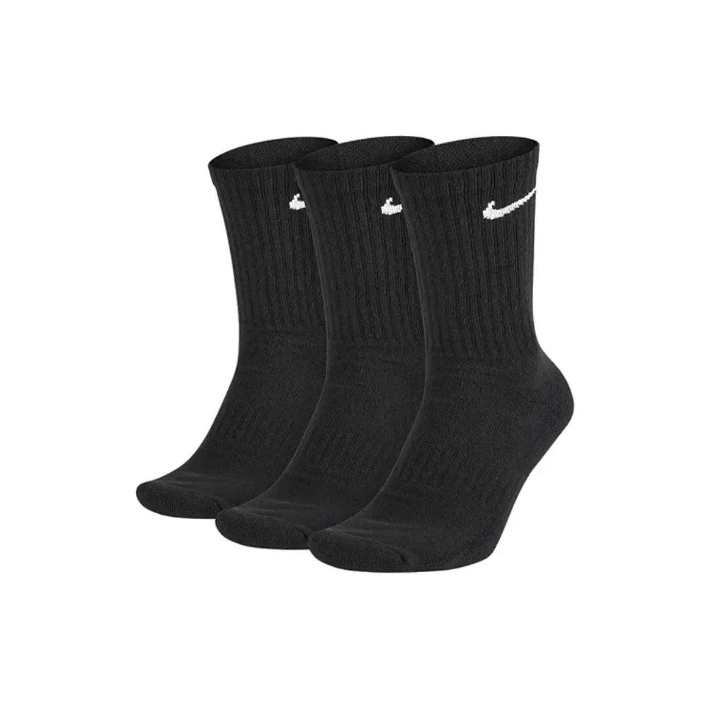 NIKE EVERYDAY CUSH CREW 3PR Basic Long-Distance Training Towel Socks Comfortable and Breathable Unisex High-Top Socks SX7664-100