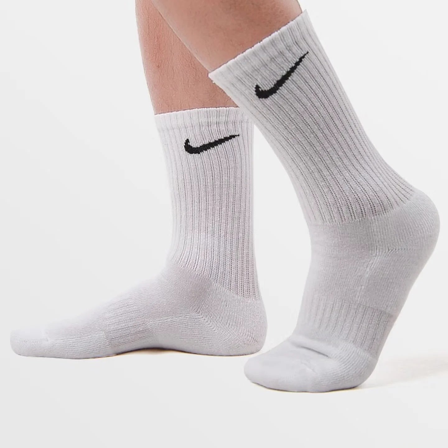 Nike Everyday Cushion Crew Logo Running Crew Socks Unisex Combo Pack White SX7664-100