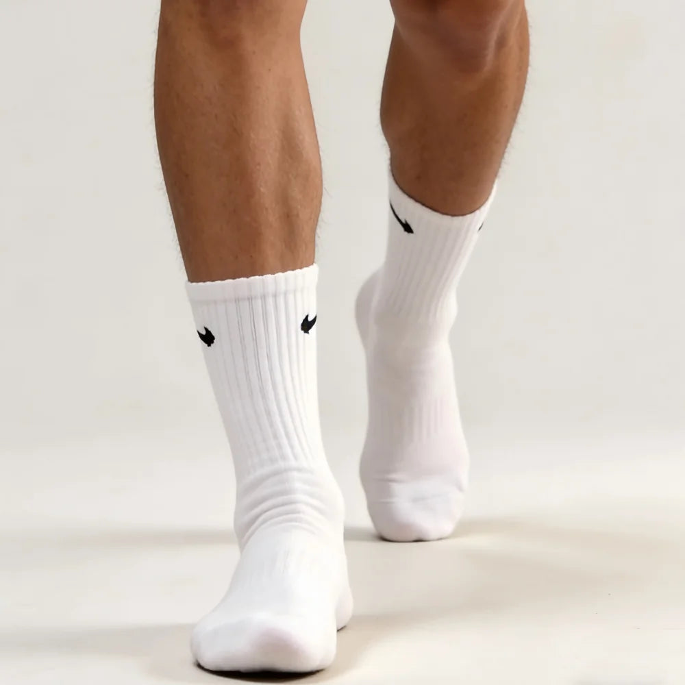 NIKE EVERYDAY CUSH CREW 3PR Basic Long-Distance Training Towel Socks Comfortable and Breathable Unisex High-Top Socks SX7664-100
