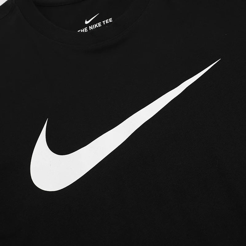Nike Short-Sleeved Men's Tops for Fitness Training, Breathable and Comfortable Sportswear, Classic Large Logo Half-Sleeved T-Shirt