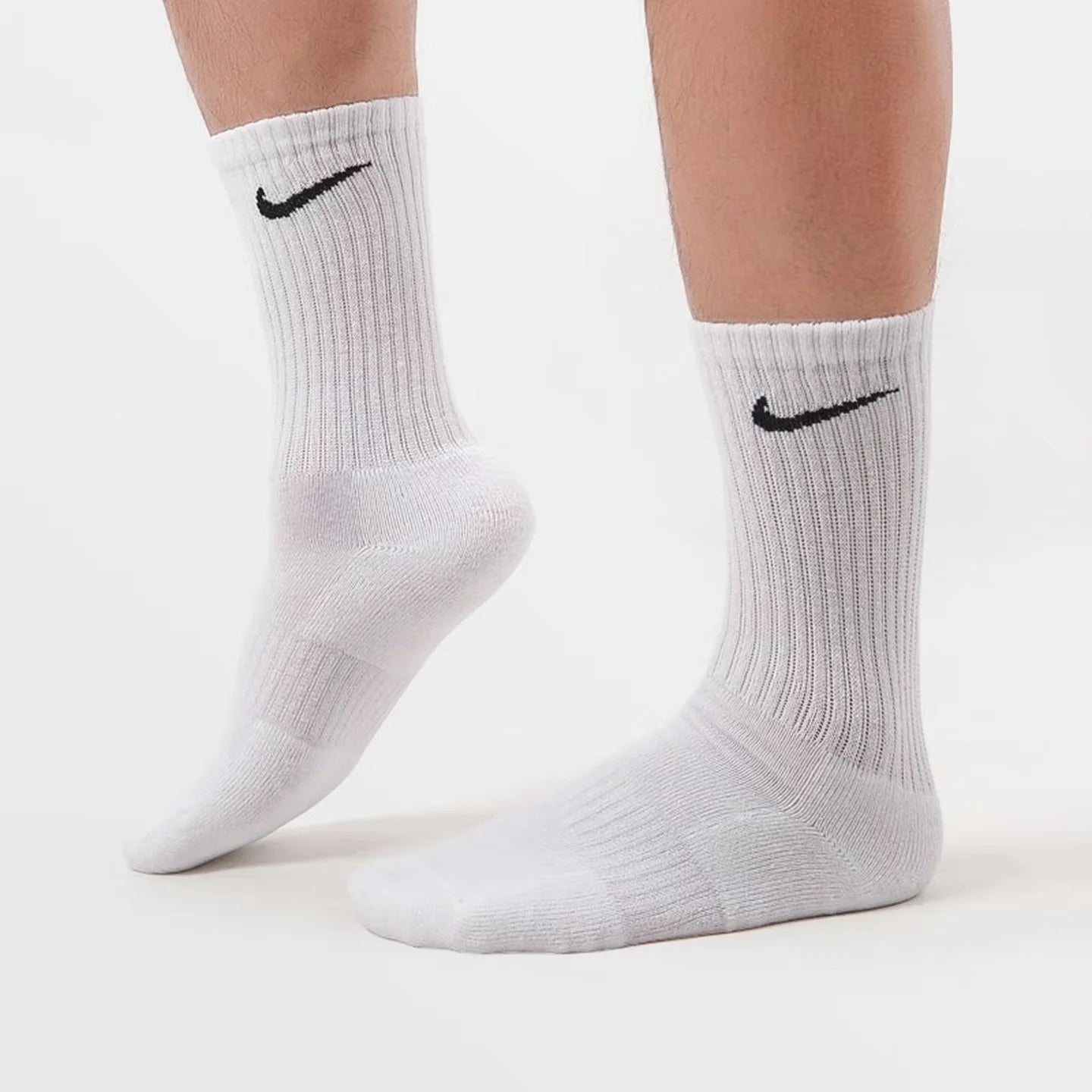 Nike Everyday Cushion Crew Logo Running Crew Socks Unisex Combo Pack White SX7664-100