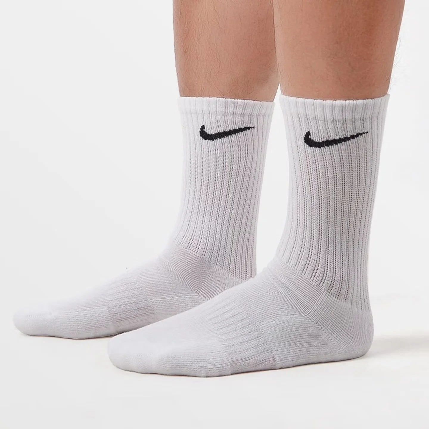 Nike Everyday Cushion Crew Logo Running Crew Socks Unisex Combo Pack White SX7664-100