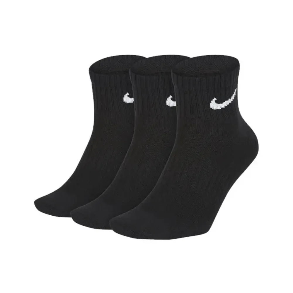 NIKE EVERYDAY CUSH CREW 3PR Basic Long-Distance Training Towel Socks Comfortable and Breathable Unisex High-Top Socks SX7664-100