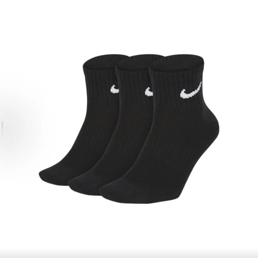Nike Logo Athletic High-Top Socks Training Fitness Long Socks Men's Combo Pack (3-Pair Set) Black SX7676-010