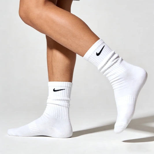 NIKE EVERYDAY CUSH CREW 3PR Basic Long-Distance Training Towel Socks Comfortable and Breathable Unisex High-Top Socks SX7664-100