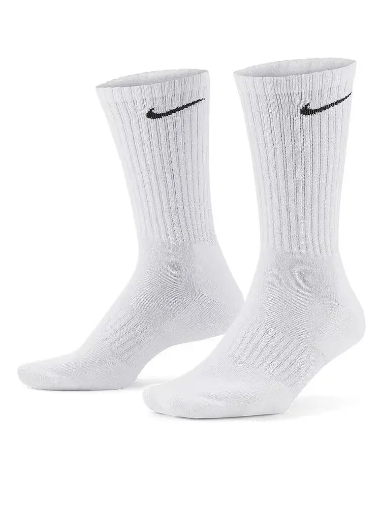 Nike Everyday Cushion Crew Logo Running Crew Socks Unisex Combo Pack White SX7664-100